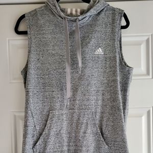 Adidas sleeveless gray hoodie size medium